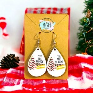 Christmas Tree Cake Little Debbie Teardrop Earrings Holiday Jewelry Bout…